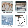Patio Furniture Set of 4,Outdoor Wicker Conversation Sets,1Loveseat & 2 Armchairs with Cushion and Pillow,Glass Top Table for Backyard,Porch,Balcony - 4 of 4