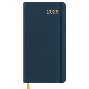2026 Textured Cover Weekly Monthly Pocket Planner, 6.75"x3.4": 14 Months (Nov 2025-Dec 2026) / 2026 Calendar / 2026  Organizer (Navy) - 1 of 4