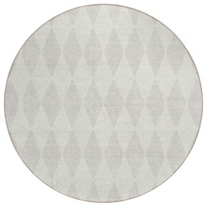 Ivory And Beige Geometric Washable Indoor Outdoor Area Rug - 1 of 4