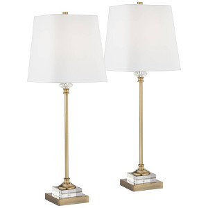 Regency Hill Julia 29 1 2 Tall Skinny Buffet Traditional End Table Lamps Set Of 2 Gold Clear Crystal Metal Living Room Bedroom Bedside White Shade Target