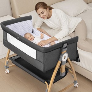 GOTGELIF 4-in-1 Baby Bassinet Crib with Adjustable Height, Bedside Sleeper, Rocking Mode & Mosquito Net - 1 of 4