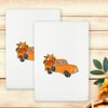Linum Home Textiles AUTUMN TRUCK - Embroidered Luxury 100% Turkish Cotton Hand Towels (Set of 2) - 2 of 3