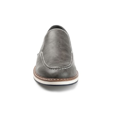 Harrison Modern Grey Faux Leather Casual Loafers with Comfort Foam