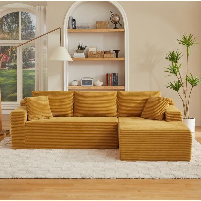 Dolonm 103" L-shaped Modular Cloud Sofa,Compressed Boneless with Deep Seats,No Assembly, for Living Rooms Bedrooms