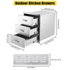 Outdoor Kitchen Drawers, Stainless Steel BBQ Drawer with Divider - Built-in Flush Mount for BBQ Islands - 4 of 4