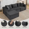 Modular Cloud Sectional Sofa w/Ottoman, No Assembly Corduroy Couch, Deep Seat u/l-Shape Sofa for Small Spaces, 4 Colors & Configurations - 3 of 4