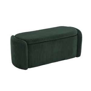 NicBex Modern 44.1" Storage Bench Corduroy Upholstered Accent Stool with Cushioned Top for Entryway and Living Room - 1 of 4