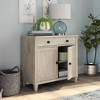 Hammond Library Base with Doors Chalk Oak - Sauder: Farmhouse Style Adjustable Shelf Storage Cabinet - 3 of 4