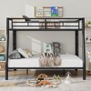 NicBex Twin Over Queen/Full Over Queen Metal Bunk Bed with Ladder,Versatile Loft Bed with Guardrails for Bedroom,Black/White/Silver - 2 of 4