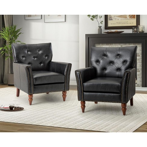 Leather best sale armchair grey