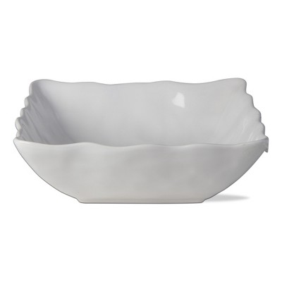 tagltd Formoso White Stoneware Square Bowl Dinnerware Serving Dish Bowl Dishwasher Safe, 10.0 inch, 80 oz.