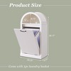 Modern Tilt-Out Trash Can Cabinet, Arched 10 Gallon Trash Can with Fluted Door & Open Shlef, Hidden Garbage Can for Kitchen, Living Room - 3 of 4