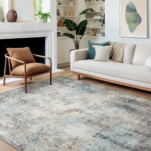ABYNOW 8x10 Machine Washable Area Rug – Modern Abstract Soft Low-Pile Carpet with Non-Slip Backing for Living Room & Bedroom - 1 of 4