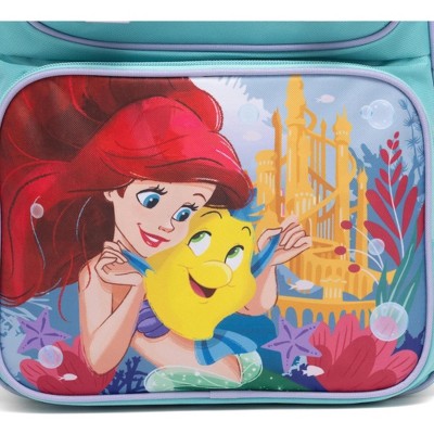 Disney Little Mermaid 15.5" Polyester Blue Large Backpack with 2 Front Pockets - image 5