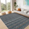 Modern Abstract Imitation Weaving Textured Printed Carpet for Living Room Bedroom Indoor Thin Low Pile Non Slip Washable Area Rug - 3 of 4
