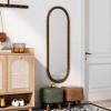 FURNIinspire Decorative Wall Mirrors Oval Hanging Mirror, Versatile Mirror For Bathroom Bedroom, Iron Vintage Vanity Mirror, Gold, 15.75"*47.25" - 2 of 4