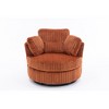 Oversized Corduroy Round Swivel Chair with Pillows - 4 of 4