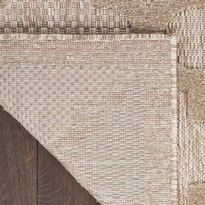 Natural Beige Synthetic Trellis Flat Woven 5' x 7' Rug