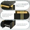 LOVMOR 39.30"Contemporary Coffee Table with Faux Marble Top,Black - 3 of 4