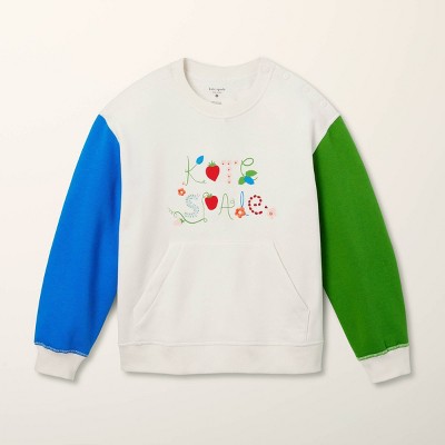 Girls' Adaptive Colorblock Pullover Sweatshirt - kate spade new york x Target Cream/Blue/Green