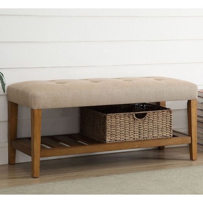 CAVINAS Storage Bench Storage Ottoman Shoe Rack Modern Tufted Padded Seat Bench for Entryway, Bedroom