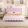 NicBex Retro Style Full/Queen Size Platform Bed Frame with Rectangular Headboard,Solid Wood Slats Support,No Box Spring Needed,Easy Assembly,Pink - 2 of 4