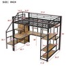 Full Size Metal Loft Bed with Storage Staircase and Small Wardrobe - 4 of 4