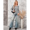 Women's Long Sleeve Button Knit Cardigan Sweater Open Front Crew Neck Striped Cardigan Jacket - 4 of 4