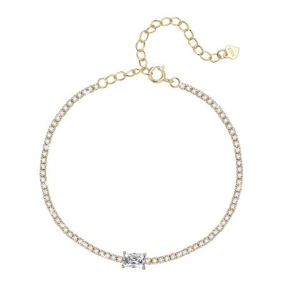 Sterling Silver Birthstone Tennis Bracelets,Dainty Simple Zircon Birthstone Bracelet, Jewelry for Women Girls Wife Mom purple