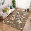 Boho Floral Rug, Washable Soft Low-Pile Non-Shedding Carpet for Living Room, Bedroom, Nursery, Kitchen, Dining, Indoor Use - 4 of 4