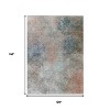 Copper And Navy Blue Abstract Washable Indoor Outdoor Area Rug - 3 of 4