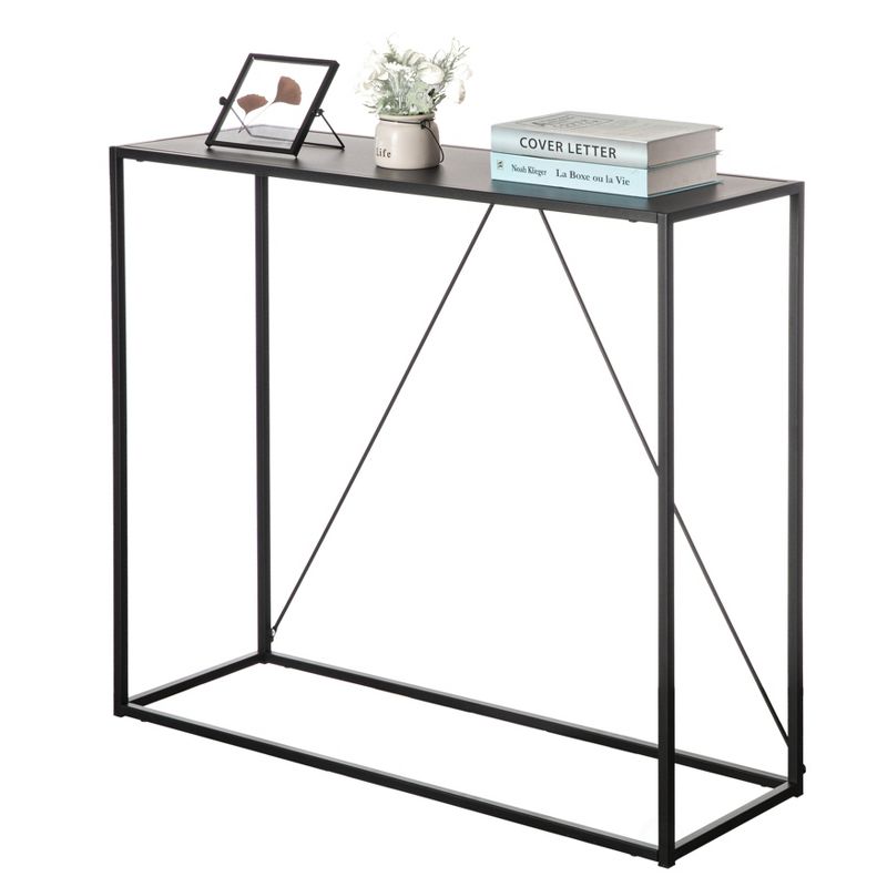 Fabulaxe Modern Display Metal Console Table, for Dining, Entryway and Hallway, Black, 5 of 9