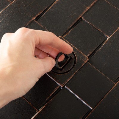 Armstrong Bronze Aluminum Gas Fire Pit Table with Clear Fire Glass