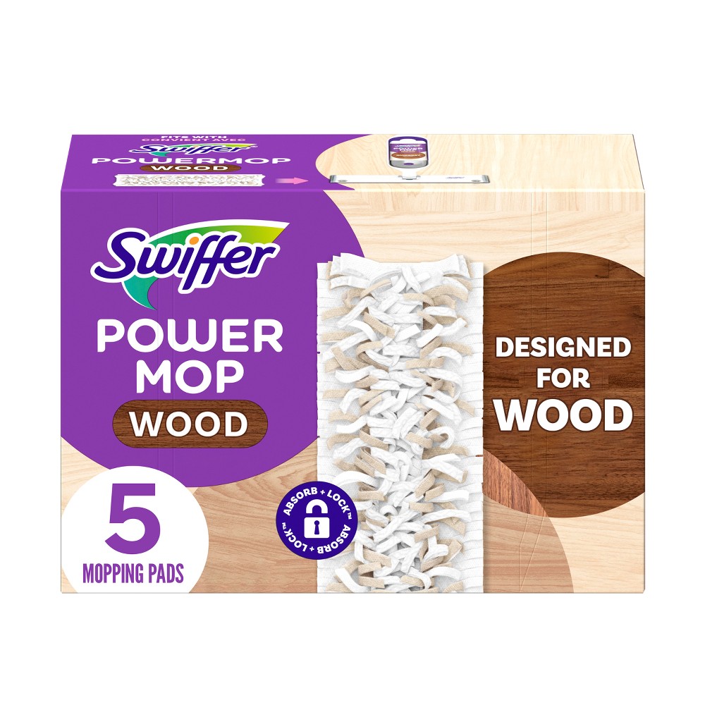 Photos - Floor Cleaner Swiffer Power Mop Wood Mopping Pad Refills for Floor Cleaning - 5ct