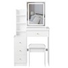 Makeup Vanity Desk with Mirror and Lights, Makeup Table Set With Stools & 4 Drawers, Small Brightness Adjustable Dressing Table for Bedroom - 3 of 4