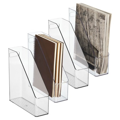 mDesign Plastic Slim File Folder Storage Organizer with Handle