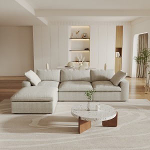 WJShome 4Piece Sectional Sofa Couch,120.45" Down Filled Cloud Modular Couch with Storage Ottoman - 1 of 4