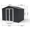 Gulches Metal garden sheds 6ftx8ft outdoor storage sheds Dark-grey ,Tool Shed with All-Weather Design - 3 of 4