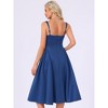 INSPIRE CHIC Women's Sleeveless Square Neck Midi Swing A-Line Party Wedding Guest Dresses - 4 of 4
