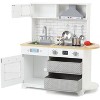 Kitchen Playset with Toy Storage and Drawers, Pretend Play Kitchen with Stove, Oven, Sink - 4 of 4