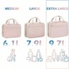 Pink Extra Large Travel Toiletry Bag for Women, Portable Hanging Organizer for Family-Sized Toiletries & Makeup - 2 of 4