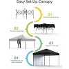 10'x10' Pop Up Canopy Tent, Waterproof Outdoor Canopy, Roller Bag, 4 x Sandbags, 4 x Stakes - 3 of 4