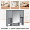 Vynxaria 35" x 28" Modern Wall-Mounted Bathroom Storage Cabinet with Mirror and Towel Bar, Perfect for Stylish Organization and Space-Saving Solutions - 4 of 4