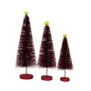 Cody Foster 18.0 Inch Red Glitter Trees 3 Pc Set Christmas Village Decorate Bottle Brush Trees - 2 of 3