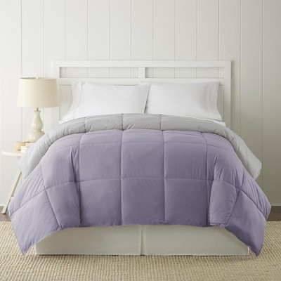 Amethyst and Silver Reversible Microfiber Queen Comforter