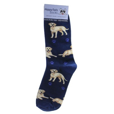 Novelty Socks 14.0" Yellow Labrador Retriever Happy Tail Socks E & S Pet  -  Socks