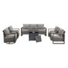 Buenhomino 6 Piece Patio Furniture Set with Fire Pit Table, Outdoor Sectional Conversation Sets Wicker Rattan Sofa with 4'' Thickened Cushion - 2 of 4