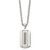Black Bow Jewelry Men's Stainless Steel & Black CZ Two Tone Dog Tag Necklace, 24 Inch - 2 of 4