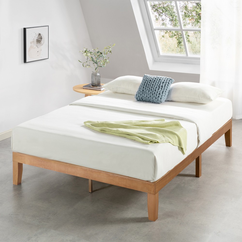 Photos - Bed Frame Queen 12" Naturalista Classic Solid Wood Platform Bed Natural Pine - Mello