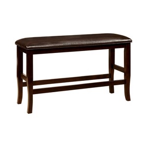 Burton Leatherette Padded Counter Dining Bench Espresso - miBasics - 1 of 4